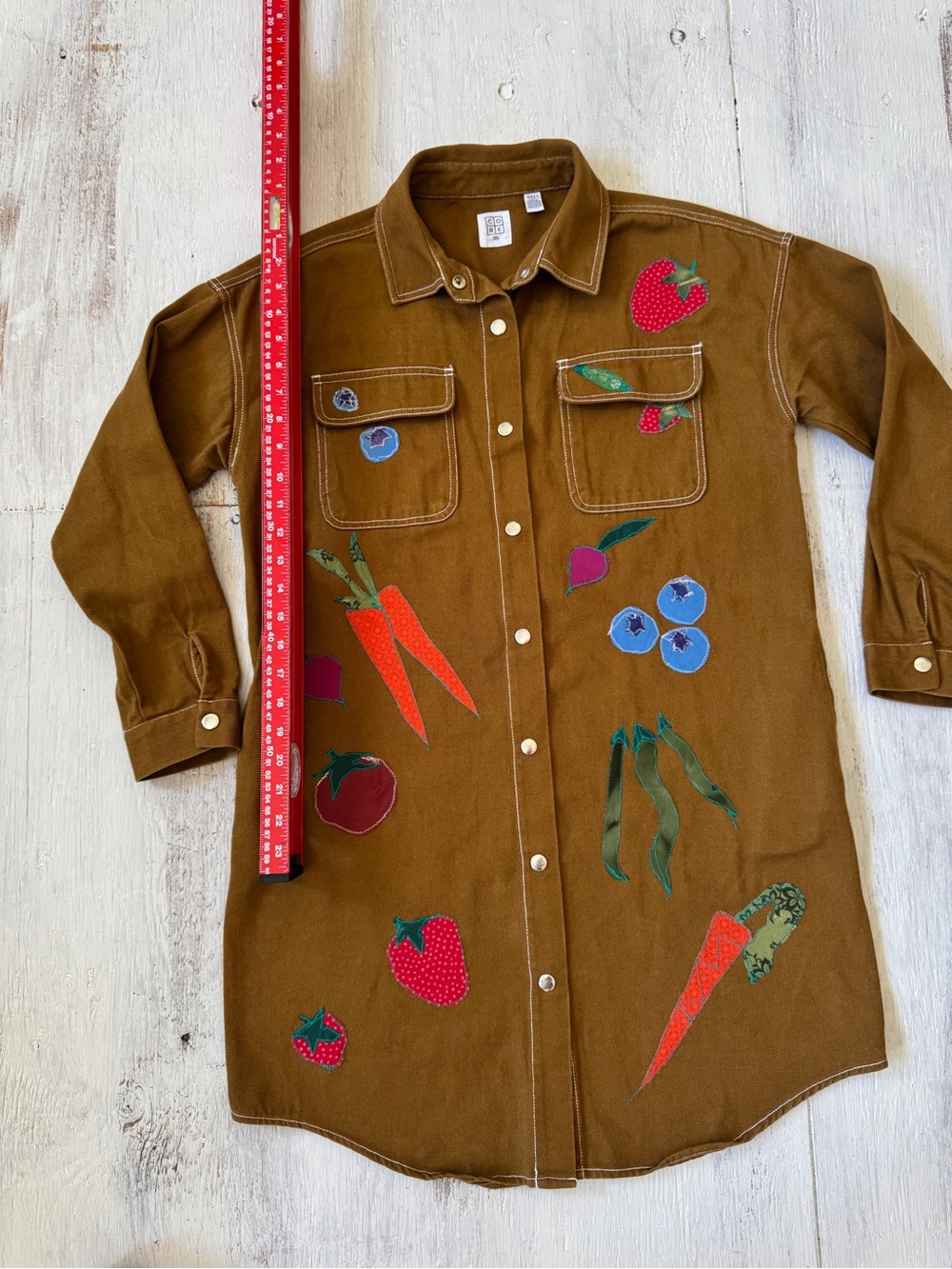 Handmade Appliqué Workwear garden Jacket | One-of-a-Kind Wearable Art - Picture 2 of 6